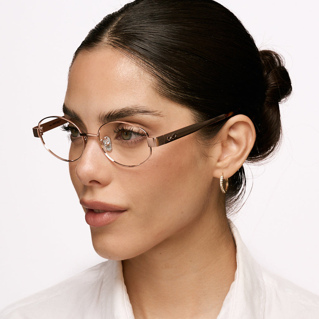 Anteojos Filtro Luz Azul Alaska Dorado Rosado