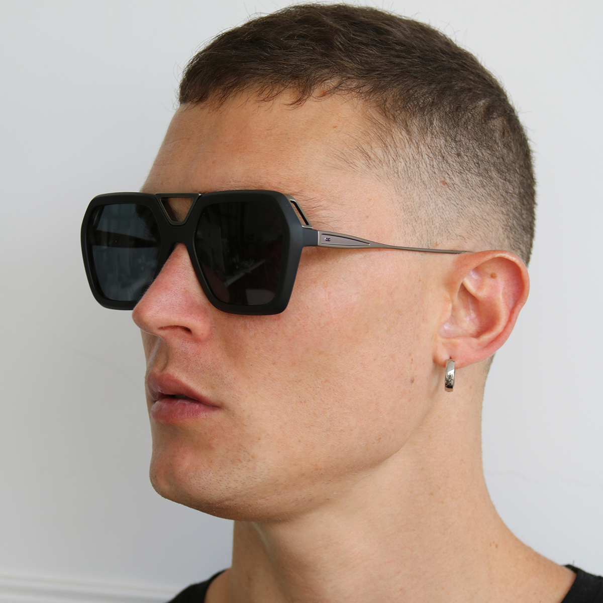 London Negro Mate Lente Gris Polarizado