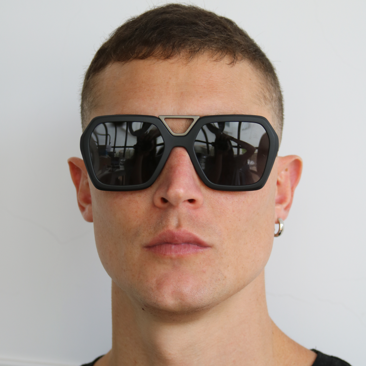 London Negro Mate Lente Gris Polarizado