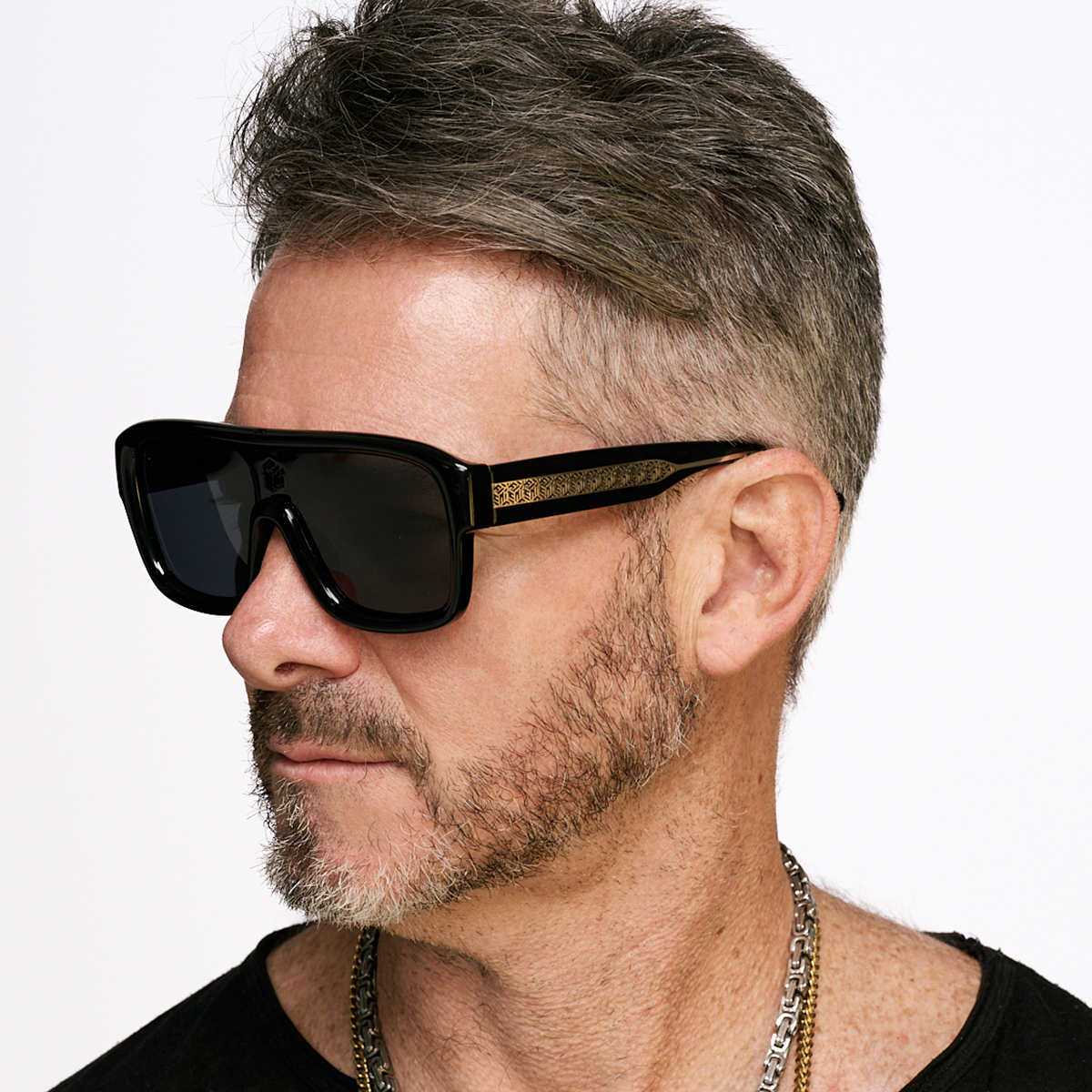 Inflated Negro Brillo Lente Gris Polarizado