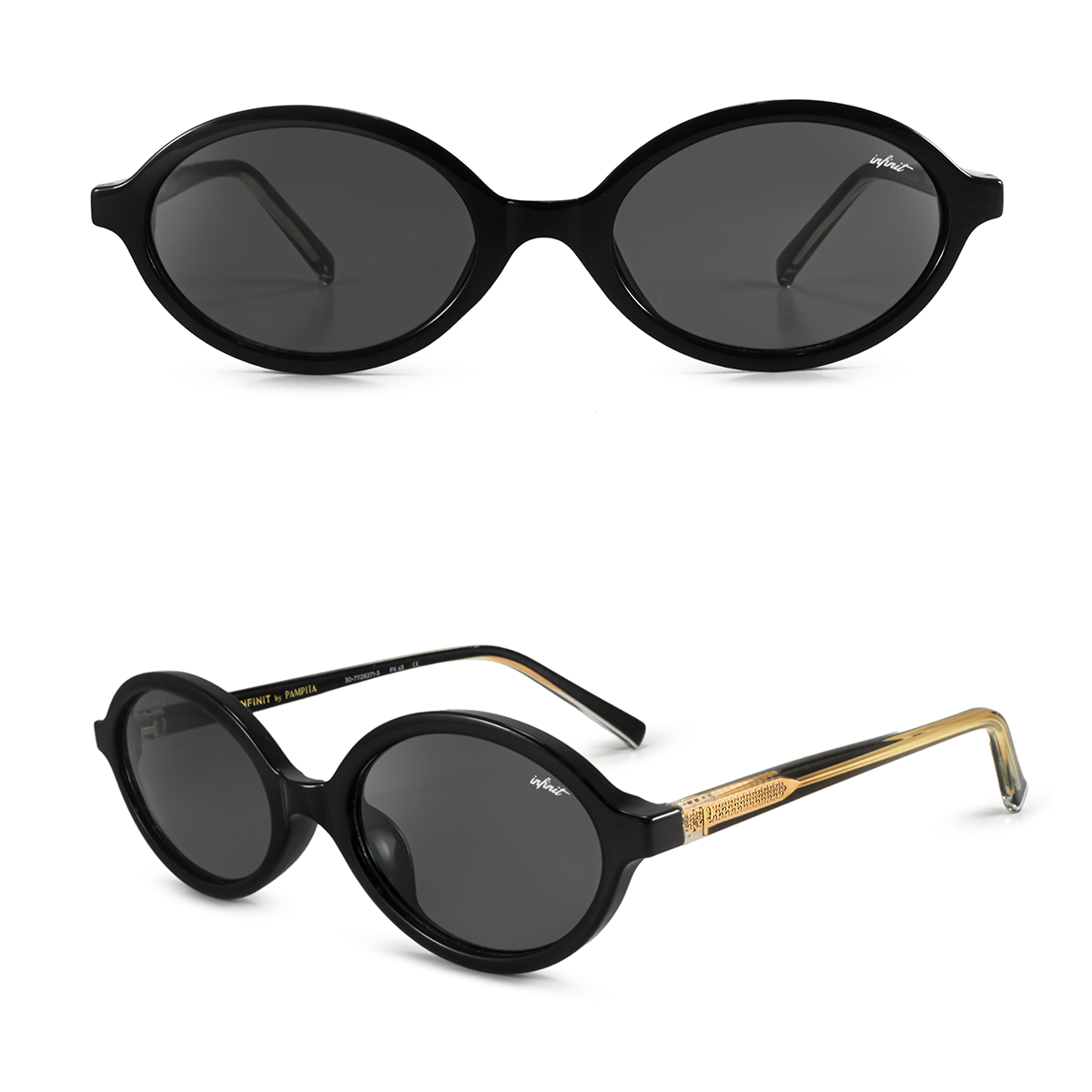 Lumina Negro Brillo Lente Gris By Pampita