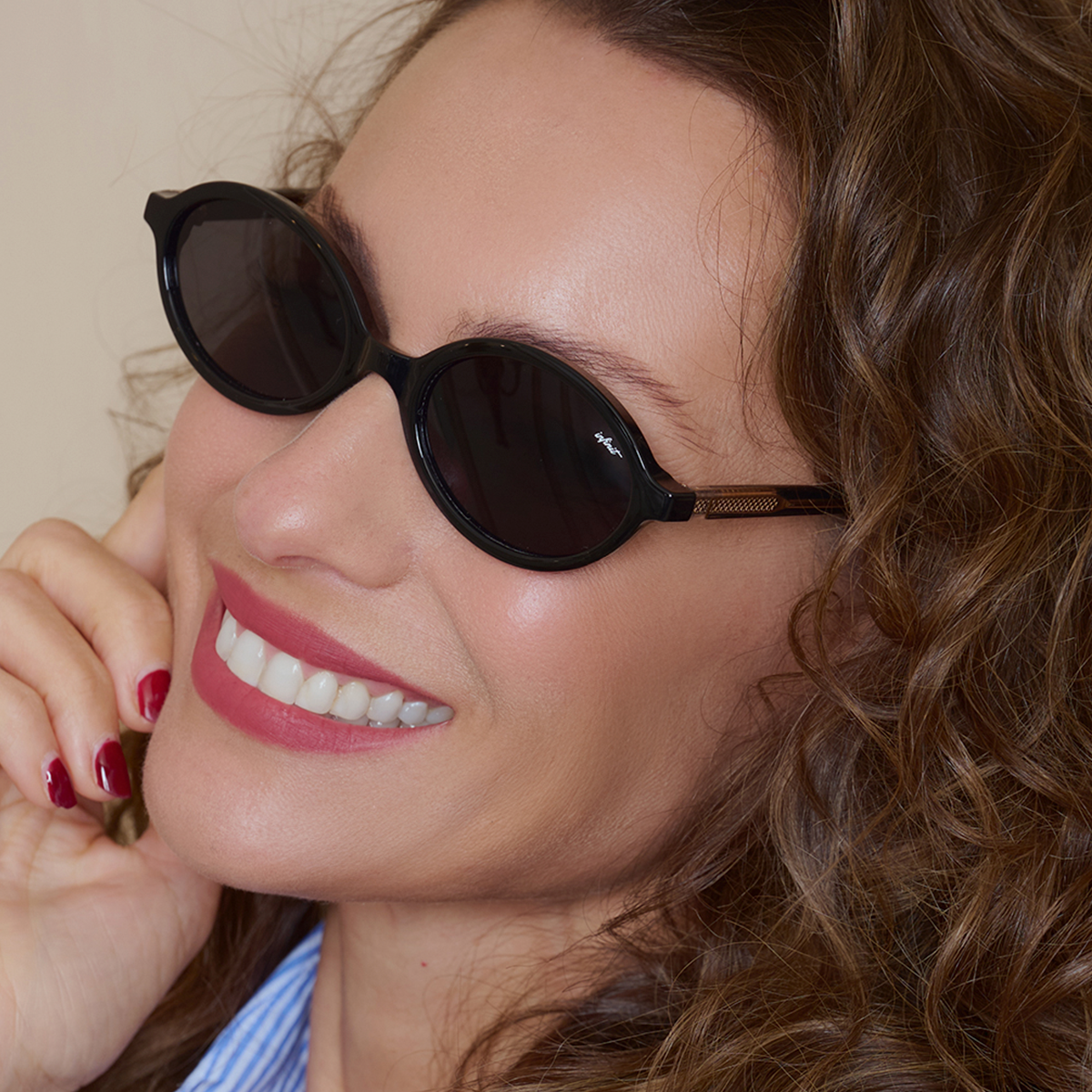 Lumina Negro Brillo Lente Gris By Pampita