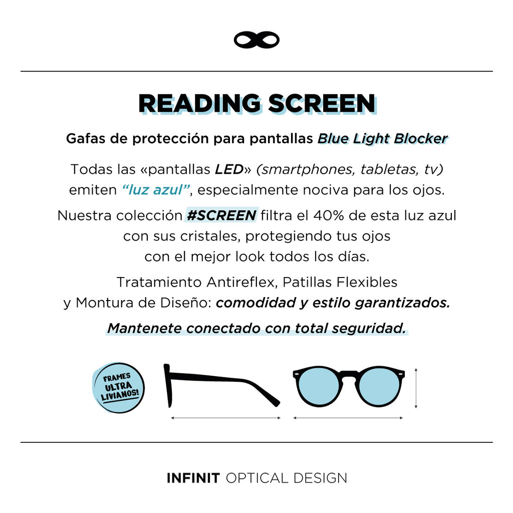 Anteojos Filtro Luz Azul Lyon Negro Brillo