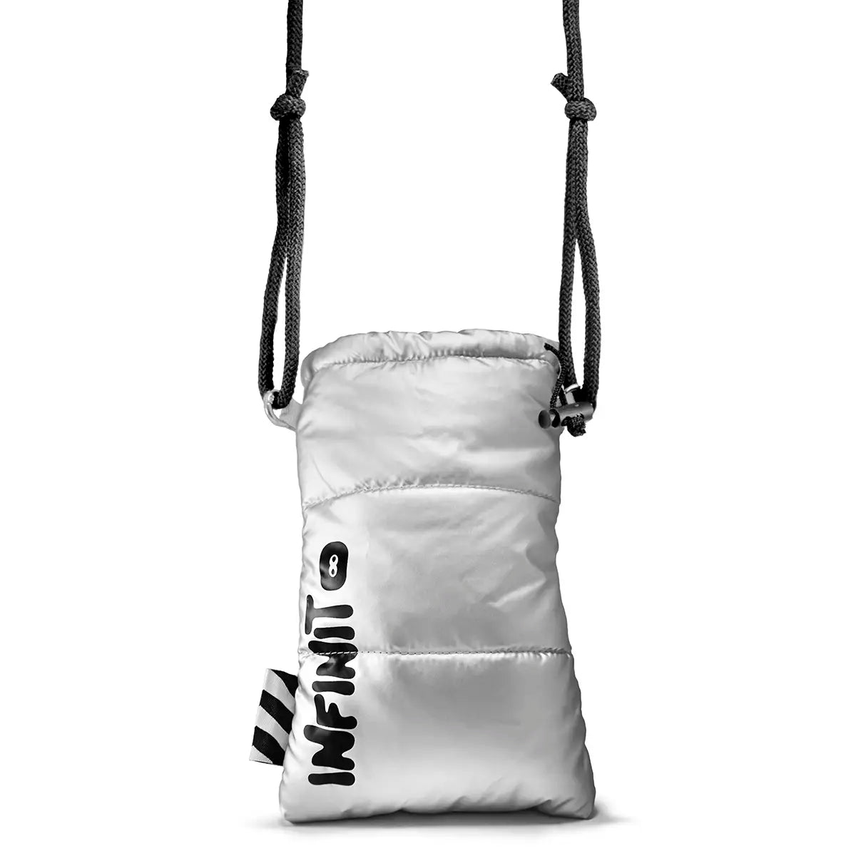 Infinit Mini Bag Porta celular Bandolera Tarjetero Billetera Plateado